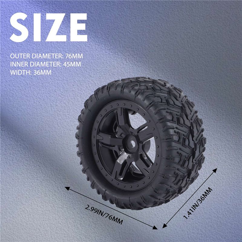 A63T-4Pcs Rubber Tires Tyre Wh - огляд і ціна Rc Remo Hobby