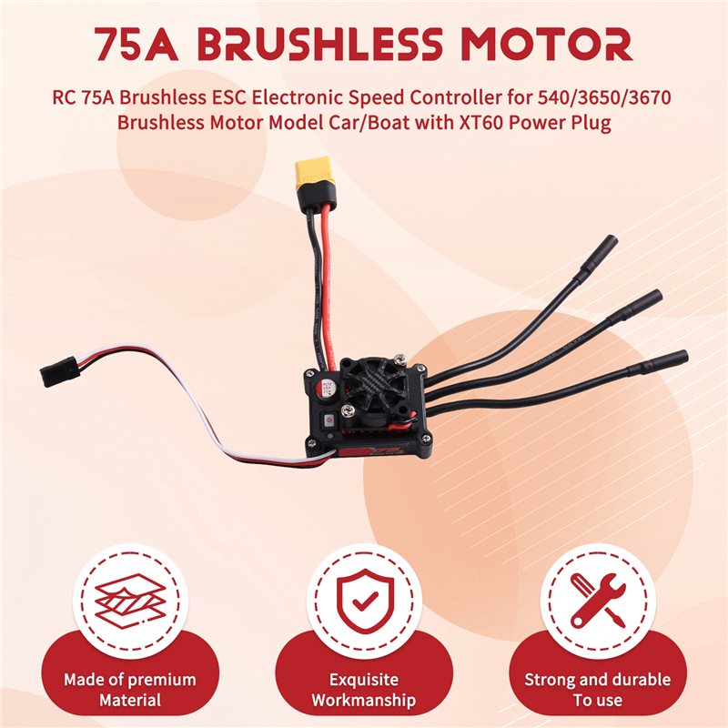 MACH-RC 75A Brushless ESC Elec - огляд і ціна Brushless Motor 3650