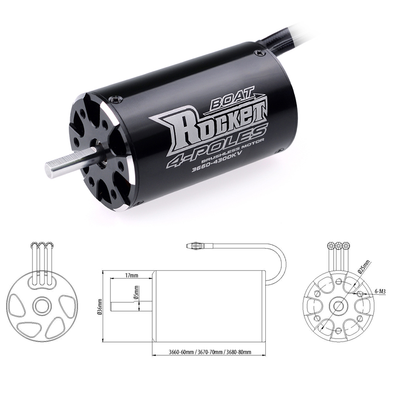 Rockt 3660 3670 3680 3250KV 26 - огляд і ціна Brushless Motor 3650